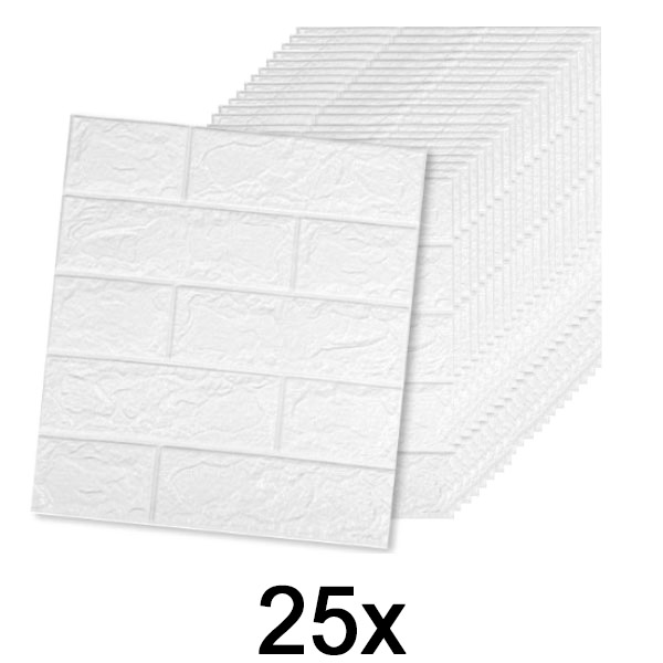 5x (5 kusů) Samolepicí cihlová tapeta s 3D vzorem | BRICKSBY