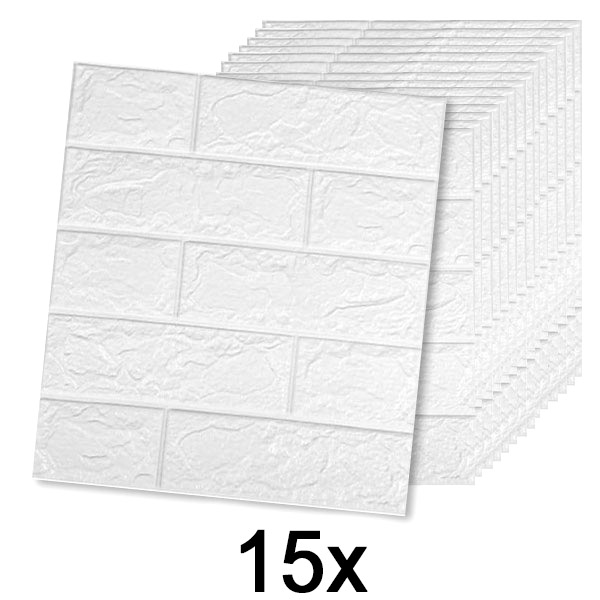 3x (5 kusů) Samolepicí cihlová tapeta s 3D vzorem | BRICKSBY